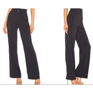 Equipment Femme Navy Blue Andrae Pants Sara Button High Rise Wide-Leg Size 0